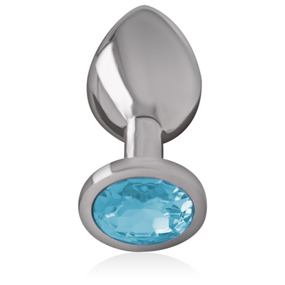 plug anale in metallo con diamnate blu